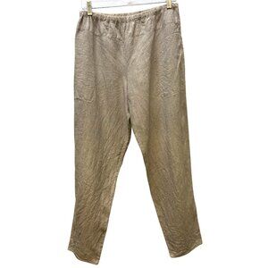 Manuelle Suibal Paris Linen Tan Pants Size 2 (Medium)